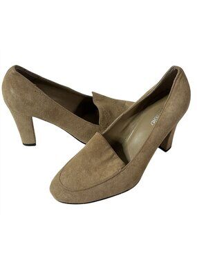 Bob Mackie Tan Suede Heels Pumps Women’s Size 9M